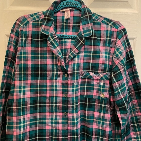 Victoria's Secret Plaid Pajama Set - Pink and Green - Picture 2 of 7